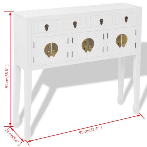 Sideboard Chinese Style Solid Wood White - Image 8