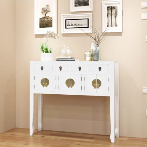 Sideboard Chinese Style Solid Wood White - Image 10