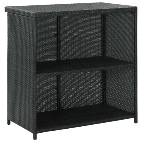 3-Piece Bar Set Poly Rattan Black - Image 5