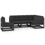 5-Piece Garden Lounge Set with Cushions Pine Wood Outdoor Patio Furniture