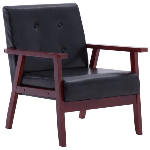 Sofa Set 2-Piece Black Faux Leather - Image 5