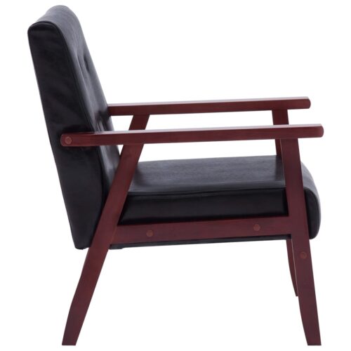 Sofa Set 2-Piece Black Faux Leather - Image 7