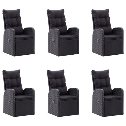 7-Piece Garden Dining Set Black Outdoor Patio Lounge Furniture - Image 6