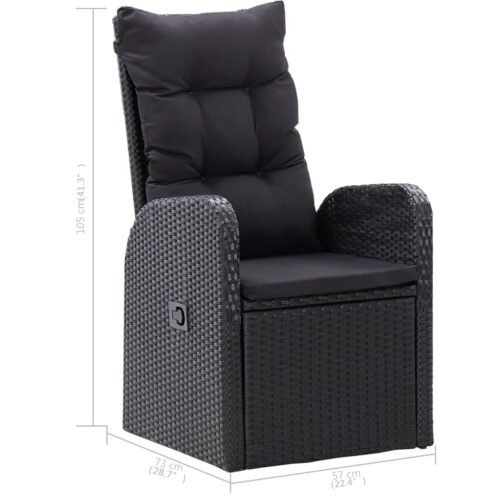 7-Piece Garden Dining Set Black Outdoor Patio Lounge Furniture - Image 11