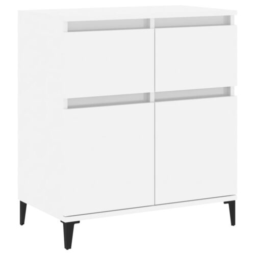 Sideboard High Gloss White 60x35x70cm Engineered Wood - Image 2
