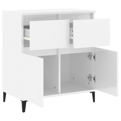 Sideboard High Gloss White 60x35x70cm Engineered Wood - Image 6