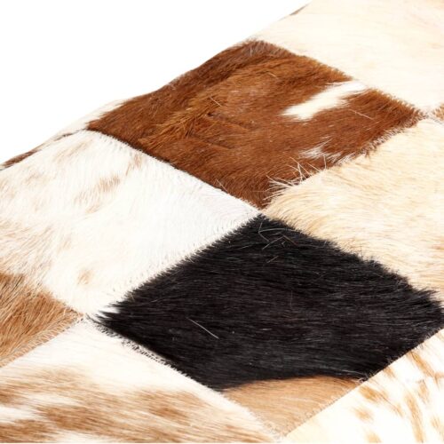 Bench 110cm Brown Patchwork Genuine Goat Leather - Image 4