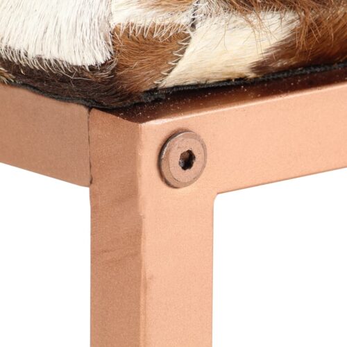 Bench 110cm Brown Patchwork Genuine Goat Leather - Image 6
