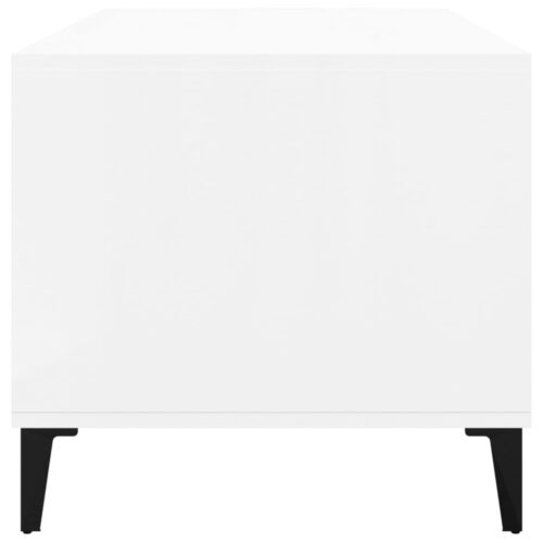 Coffee Table High Gloss White 90x49x45cm Engineered Wood - Image 7