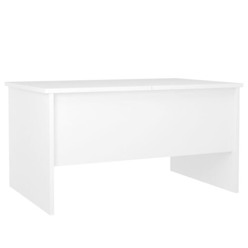 Lift Up Top Coffee Table Modern Hidden Book Storage Convertible Shelf White - Image 5