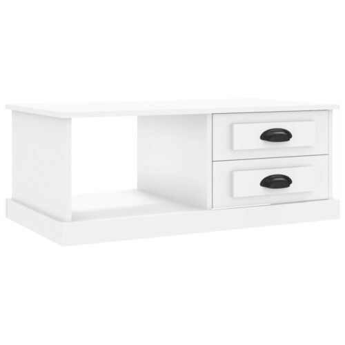 Coffee Table White 90x50x35cm Engineered Wood - Image 2