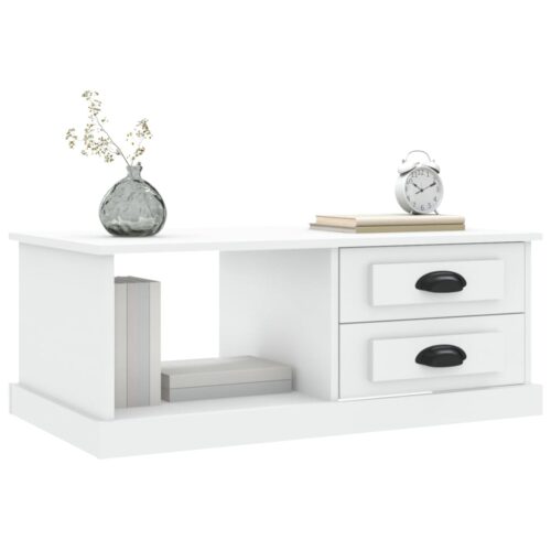 Coffee Table White 90x50x35cm Engineered Wood - Image 4