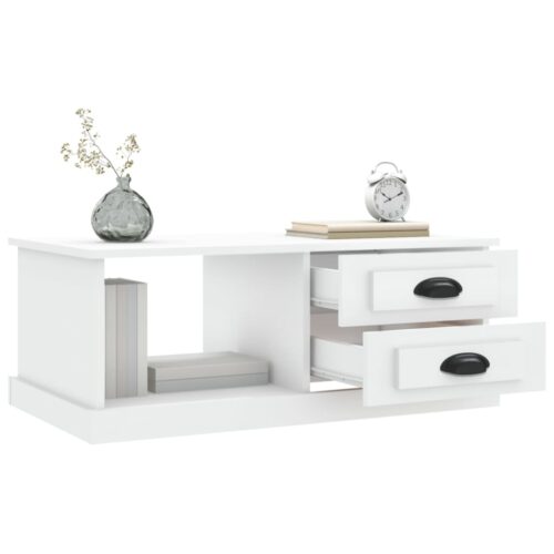 Coffee Table White 90x50x35cm Engineered Wood - Image 5