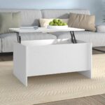 Coffee Table White 80x55.5x41.5cm Engineered Wood