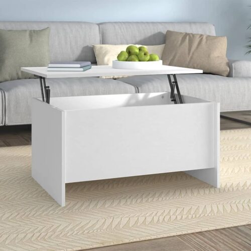 Coffee Table White 80x55.5x41.5cm Engineered Wood