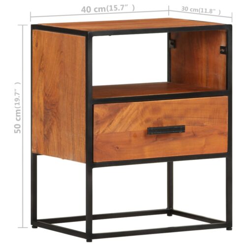 Bed Cabinet 40x30x50cm Solid Acacia Wood - Image 8