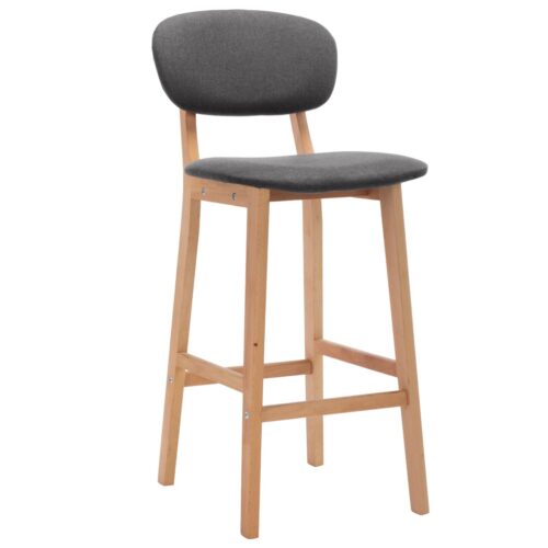 Bar Stools 2pcs Dark Grey Fabric - Image 2