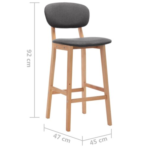 Bar Stools 2pcs Dark Grey Fabric - Image 8