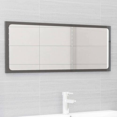 2-Piece Bathroom Furniture Set High Gloss Grey Engineered Wood - Image 6
