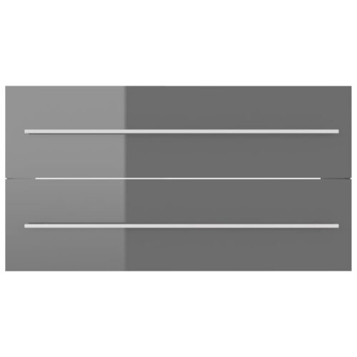 2-Piece Bathroom Furniture Set High Gloss Grey Engineered Wood - Image 9