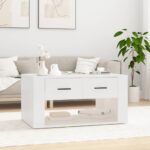 Coffee Table White 80x50x40cm Engineered Wood