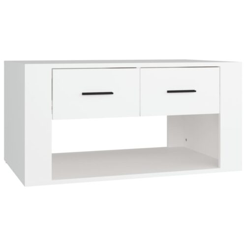 Coffee Table White 80x50x40cm Engineered Wood - Image 2