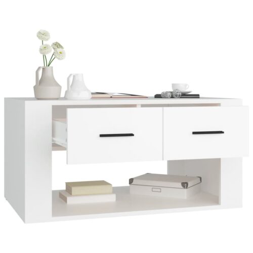Coffee Table White 80x50x40cm Engineered Wood - Image 5