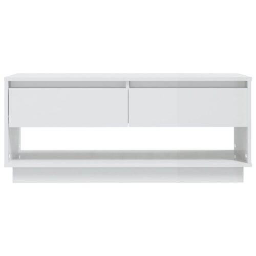 TV Cabinet High Gloss White 102x41x44cm Engineered Wood - Image 5