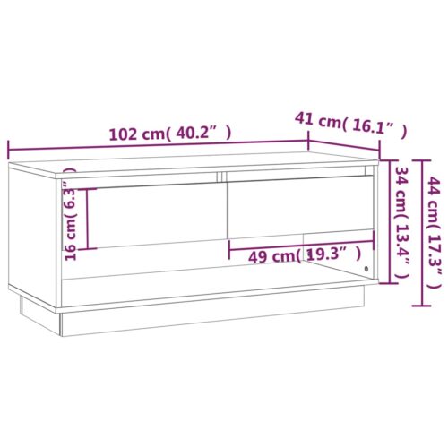 TV Cabinet High Gloss White 102x41x44cm Engineered Wood - Image 9