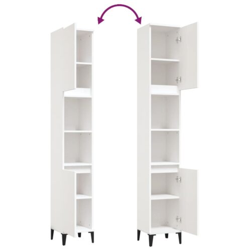 Bathroom Cabinet White 30x30x190cm Engineered Wood - Image 9