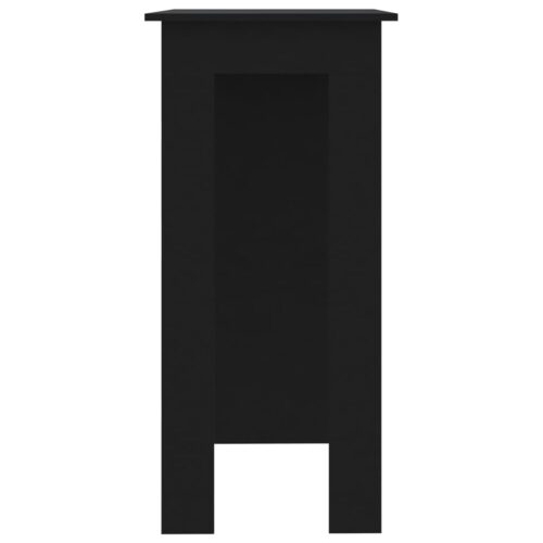 Bar Table with Shelf Black 102x50x103.5cm Engineered Wood - Image 4