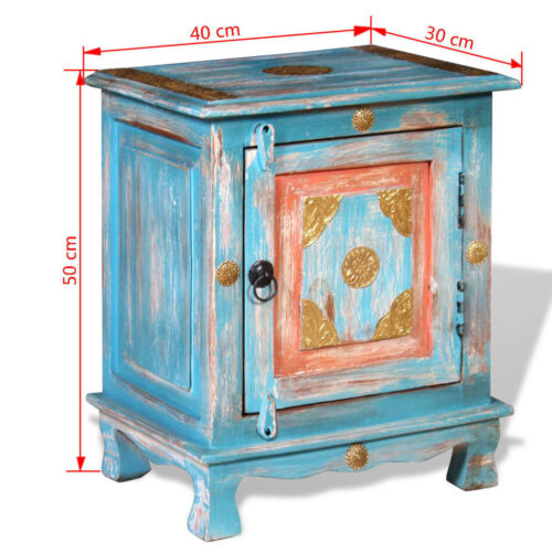 Nightstand Solid Mango Wood Blue - Image 9