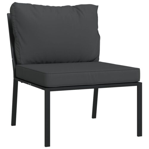 Garden Chairs with Grey Cushions 2pcs 60x74x79cm Steel - Image 3