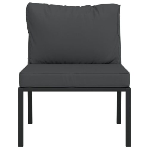 Garden Chairs with Grey Cushions 2pcs 60x74x79cm Steel - Image 4