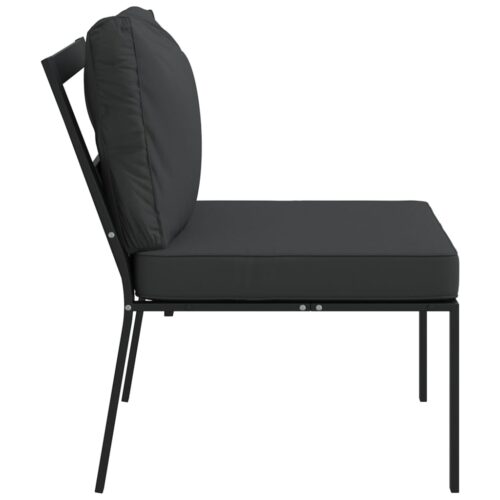 Garden Chairs with Grey Cushions 2pcs 60x74x79cm Steel - Image 5
