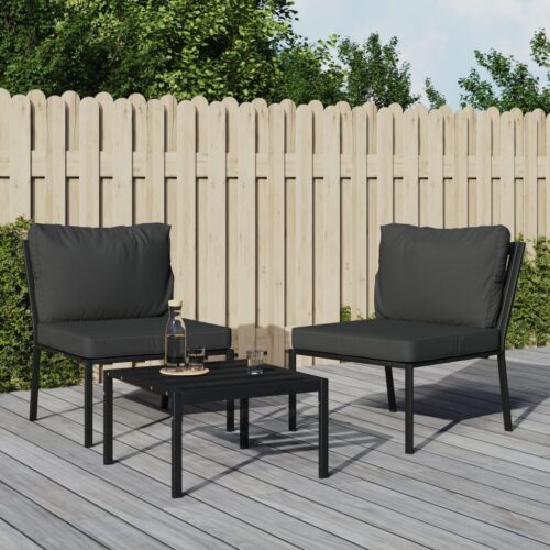 Garden Chairs with Grey Cushions 2pcs 60x74x79cm Steel - Image 10