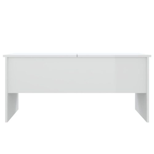 Coffee Table High Gloss White 102x50.5x46.5cm Engineered Wood - Image 6
