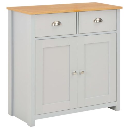 Wooden Sideboard Kitchen Living Room Storage Rack Shelf Drawers Table Vintage Grey 79x35x81cm