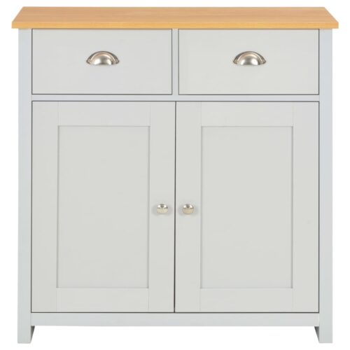 Wooden Sideboard Kitchen Living Room Storage Rack Shelf Drawers Table Vintage Grey 79x35x81cm - Image 3