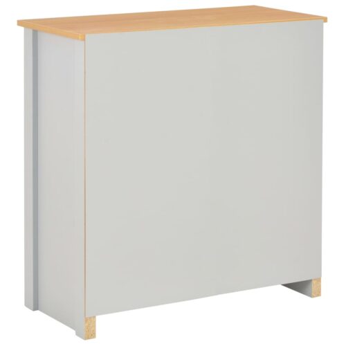 Wooden Sideboard Kitchen Living Room Storage Rack Shelf Drawers Table Vintage Grey 79x35x81cm - Image 4