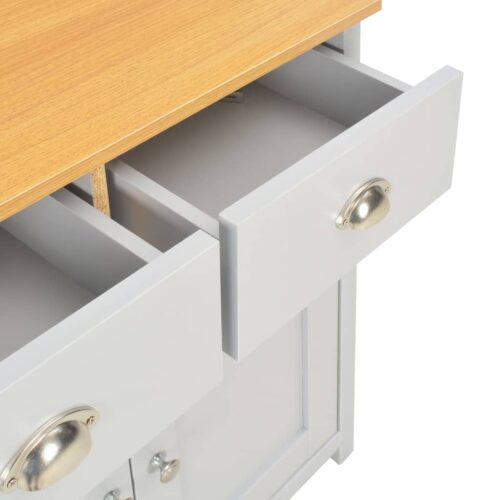 Wooden Sideboard Kitchen Living Room Storage Rack Shelf Drawers Table Vintage Grey 79x35x81cm - Image 8