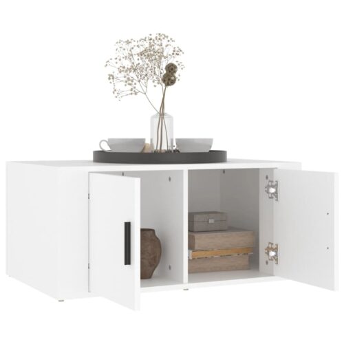 Coffee Table White 80x50x36cm Engineered Wood - Image 4