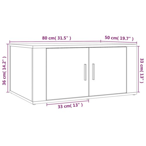 Coffee Table White 80x50x36cm Engineered Wood - Image 9