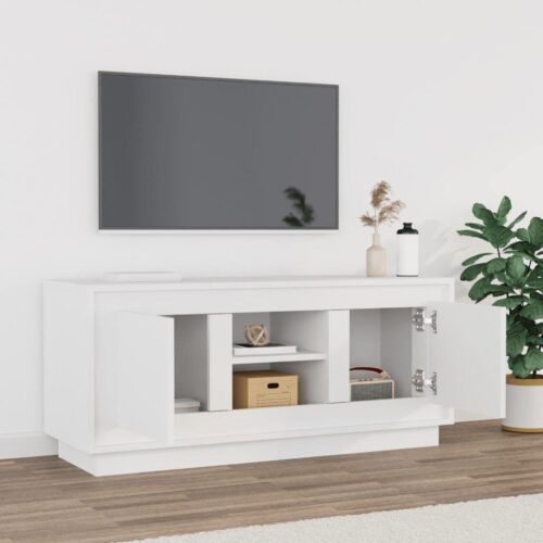 TV Cabinet White 102x35x45cm Engineered Wood - Image 3