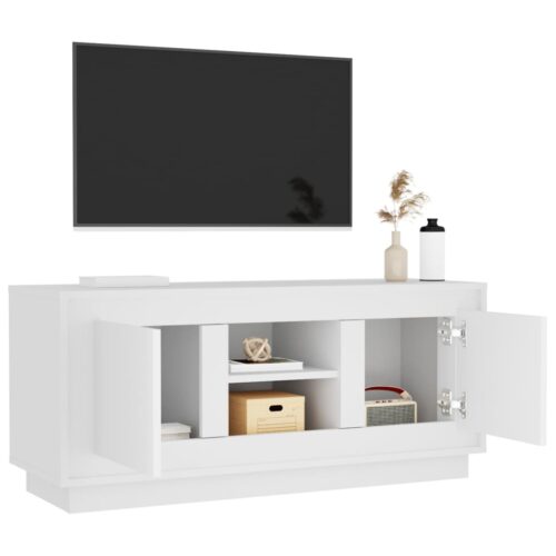 TV Cabinet White 102x35x45cm Engineered Wood - Image 5