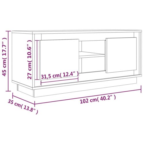 TV Cabinet White 102x35x45cm Engineered Wood - Image 10