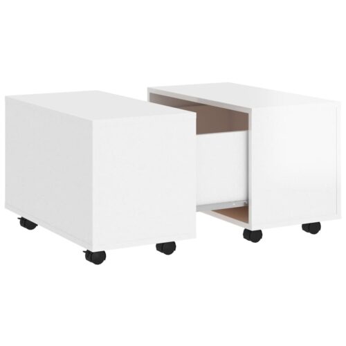 Coffee Table High Gloss White 60x60x38cm Engineered Wood - Image 2