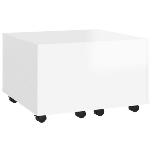 Coffee Table High Gloss White 60x60x38cm Engineered Wood - Image 3