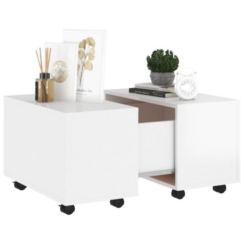 Coffee Table High Gloss White 60x60x38cm Engineered Wood - Image 4