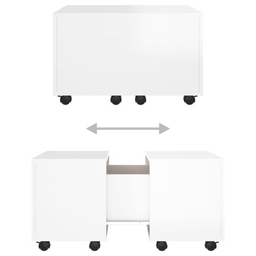 Coffee Table High Gloss White 60x60x38cm Engineered Wood - Image 7